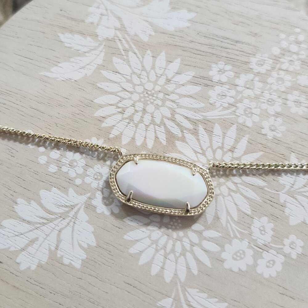 Kendra Scott Iridescent White Gold Dylan Pendant Necklace